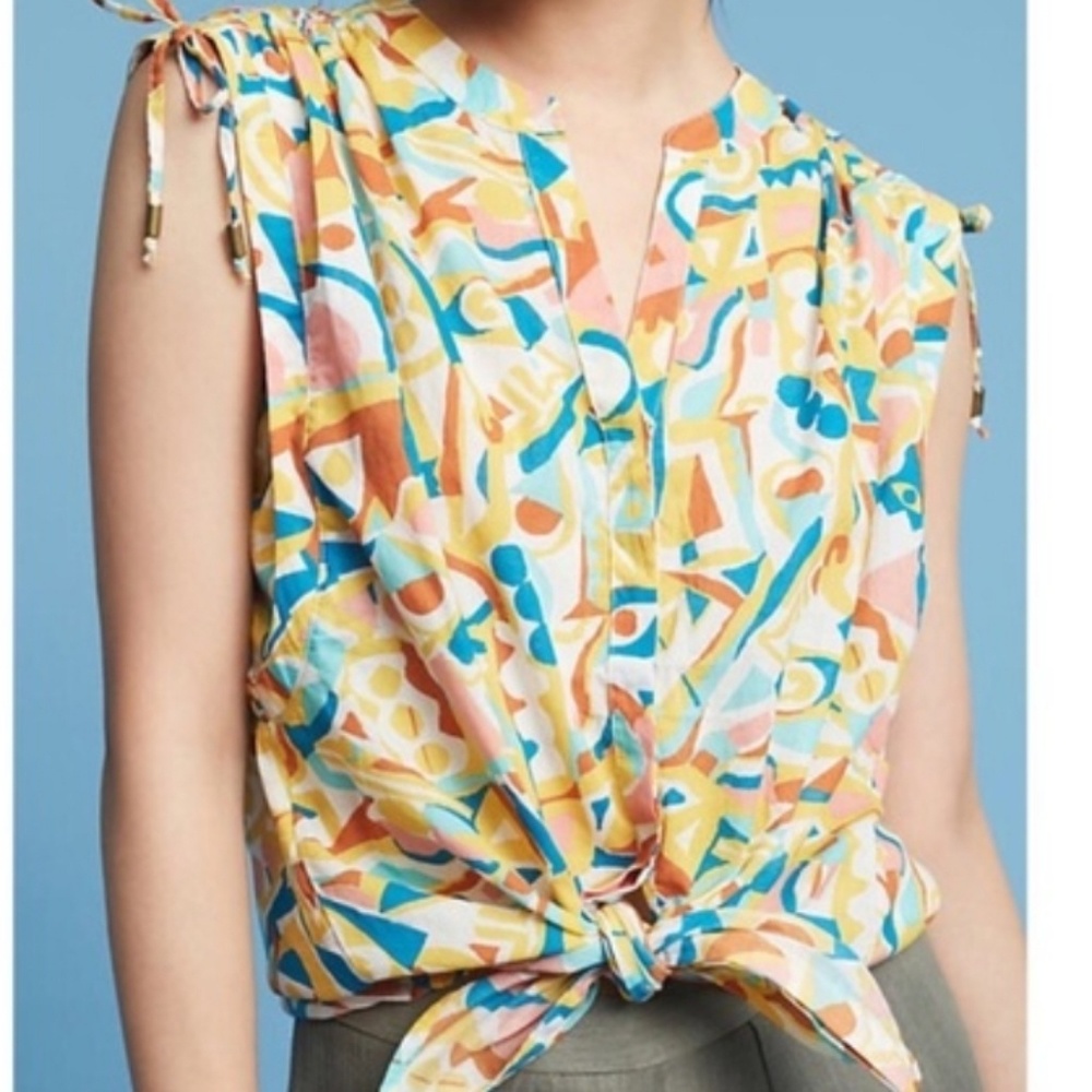 Anthropologie Danielle Kroll artwork top